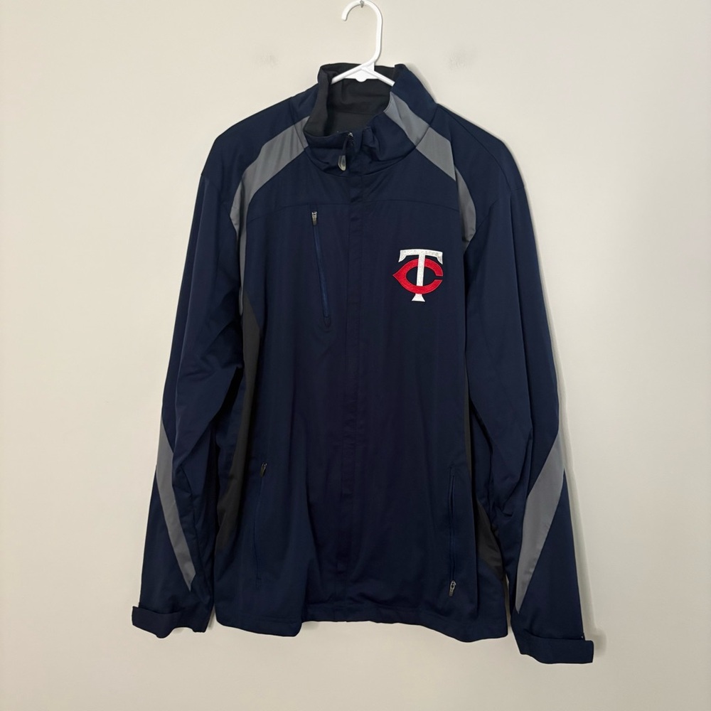 Antigua Navy and Grey Men’s Large Windbreaker Jacket Minnesota Twins baseball
